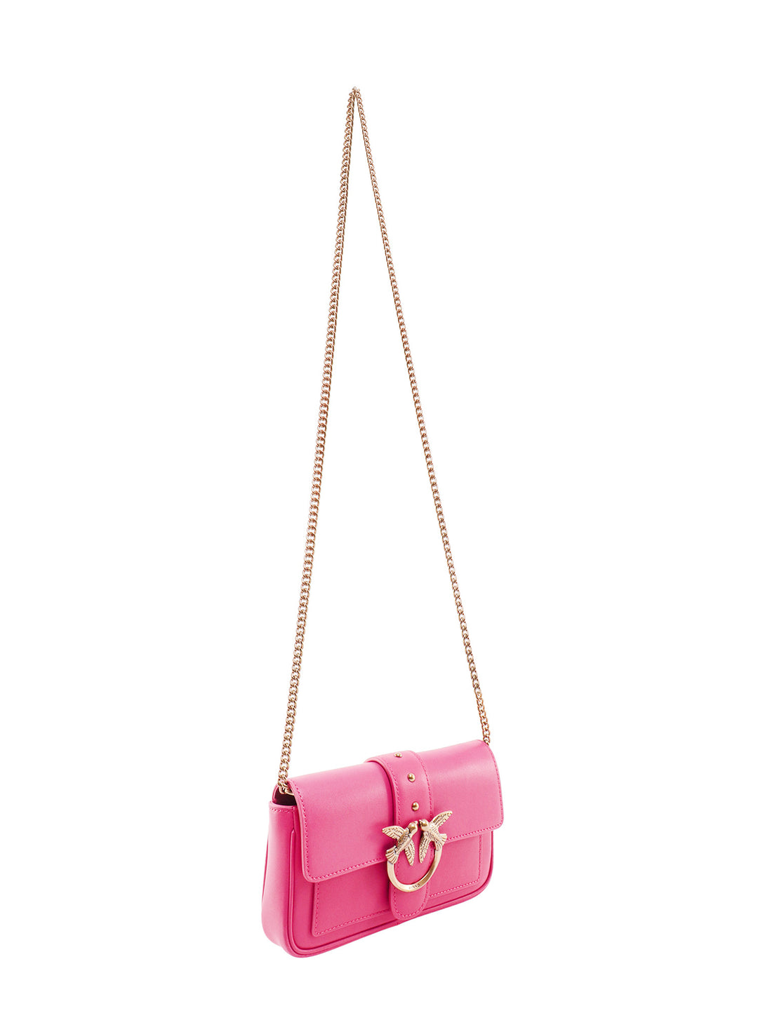 Leather shoulder bag with Love Birds buckle