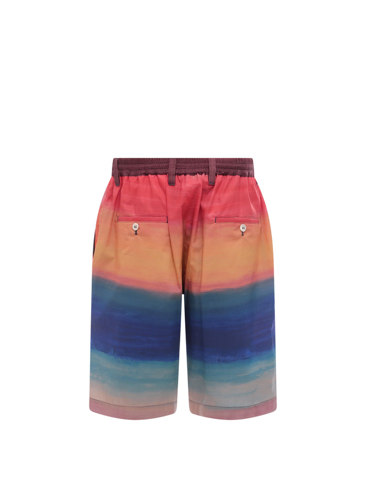 Cotton bermuda shorts with The Dark Side Of The Moon print