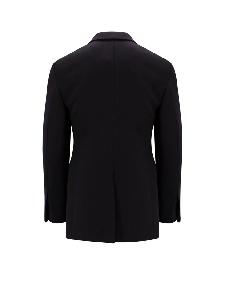 Wool blazer with satin profiles