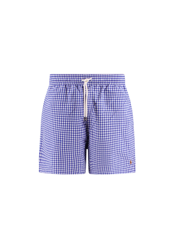 Swim trunks with Vichy print