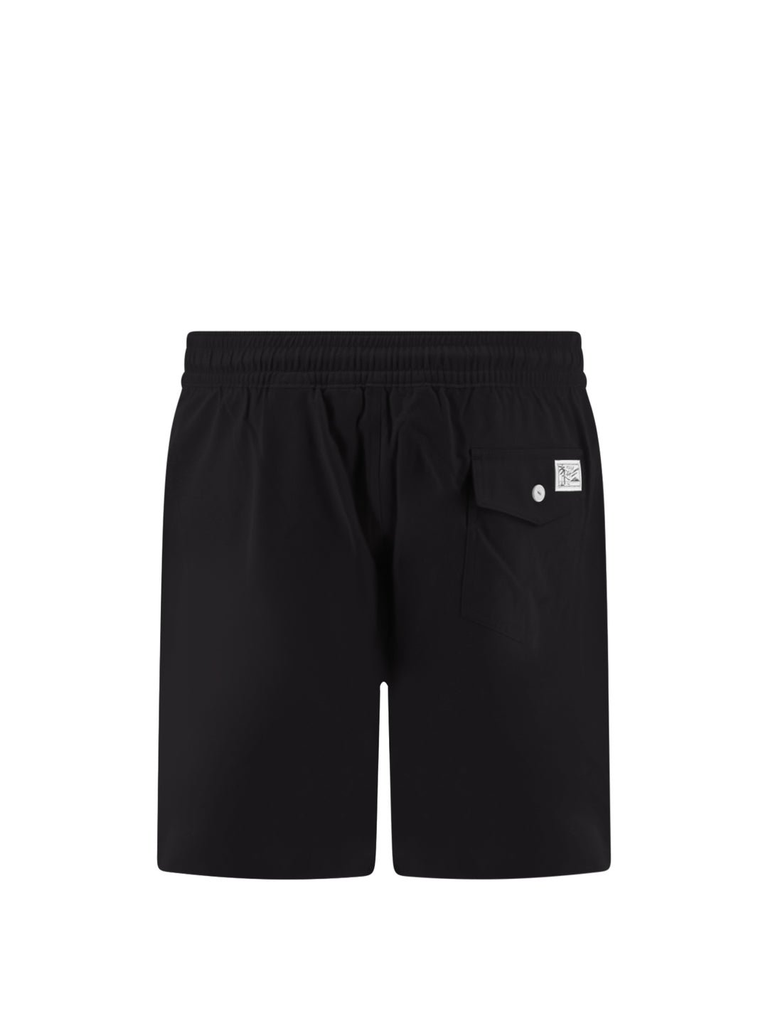 Recycled nylon swim trunks with embroidered logo