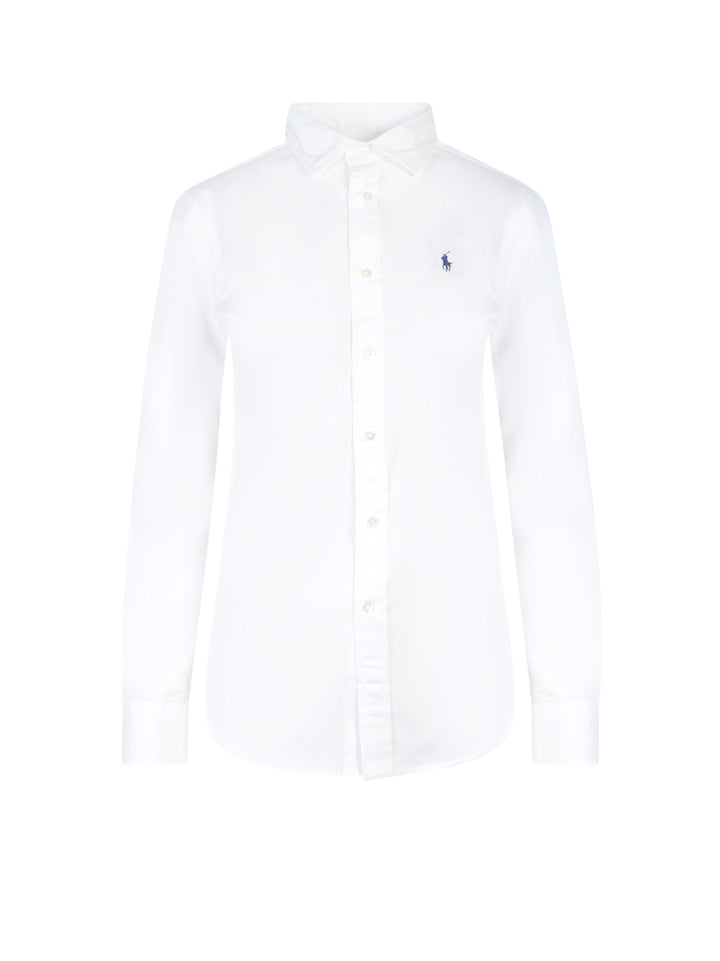 Cotton shirt with embroidered logo