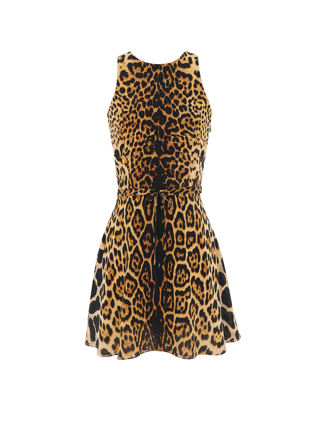 Silk dress with leopard print