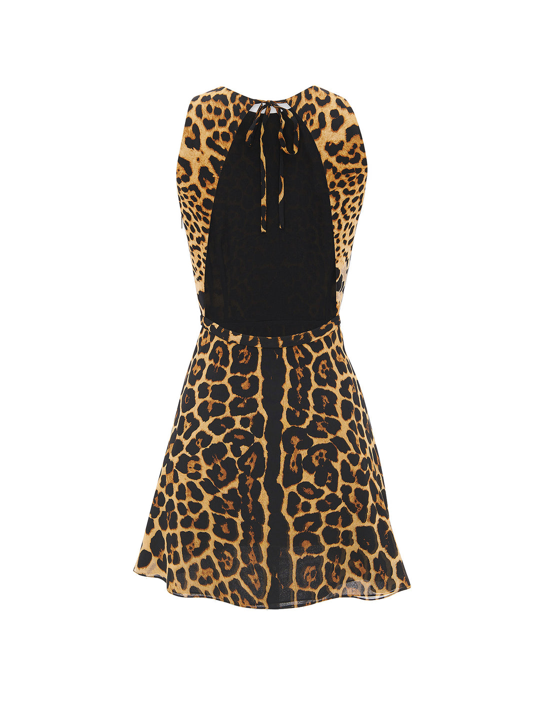 Silk dress with leopard print