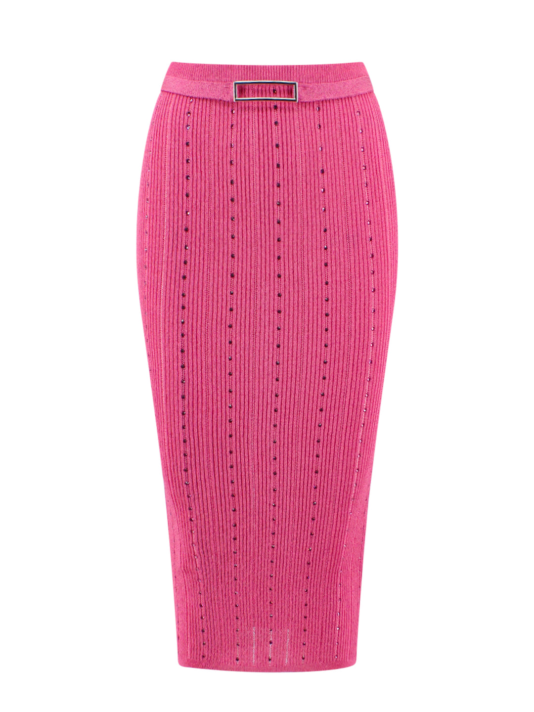 Ribbed skirt with all-over rhinestone detail