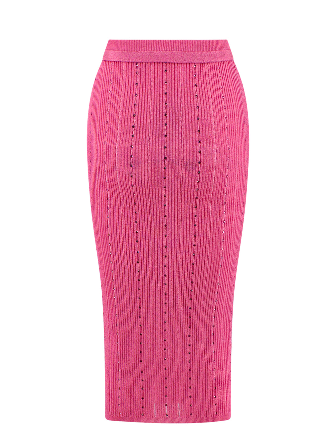 Ribbed skirt with all-over rhinestone detail