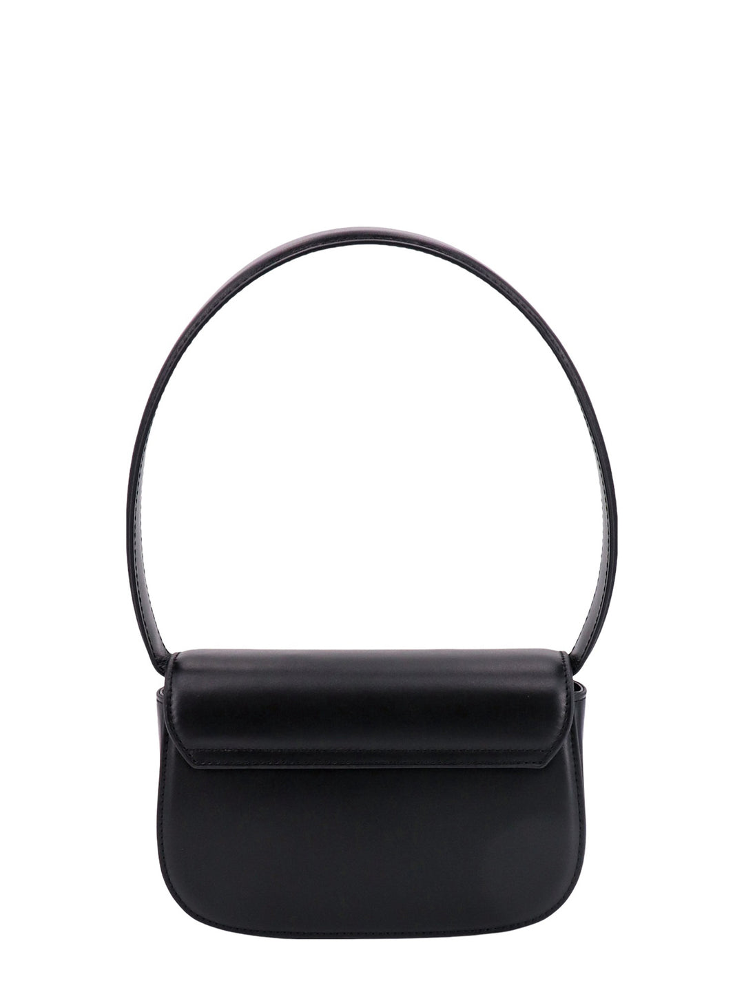 Leather shoulder bag with frontal Oval D logo