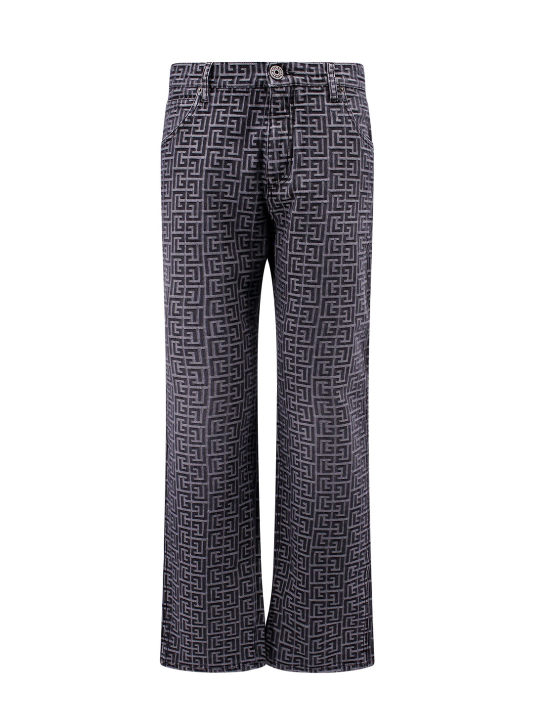 Denim trouser with all-over monogram