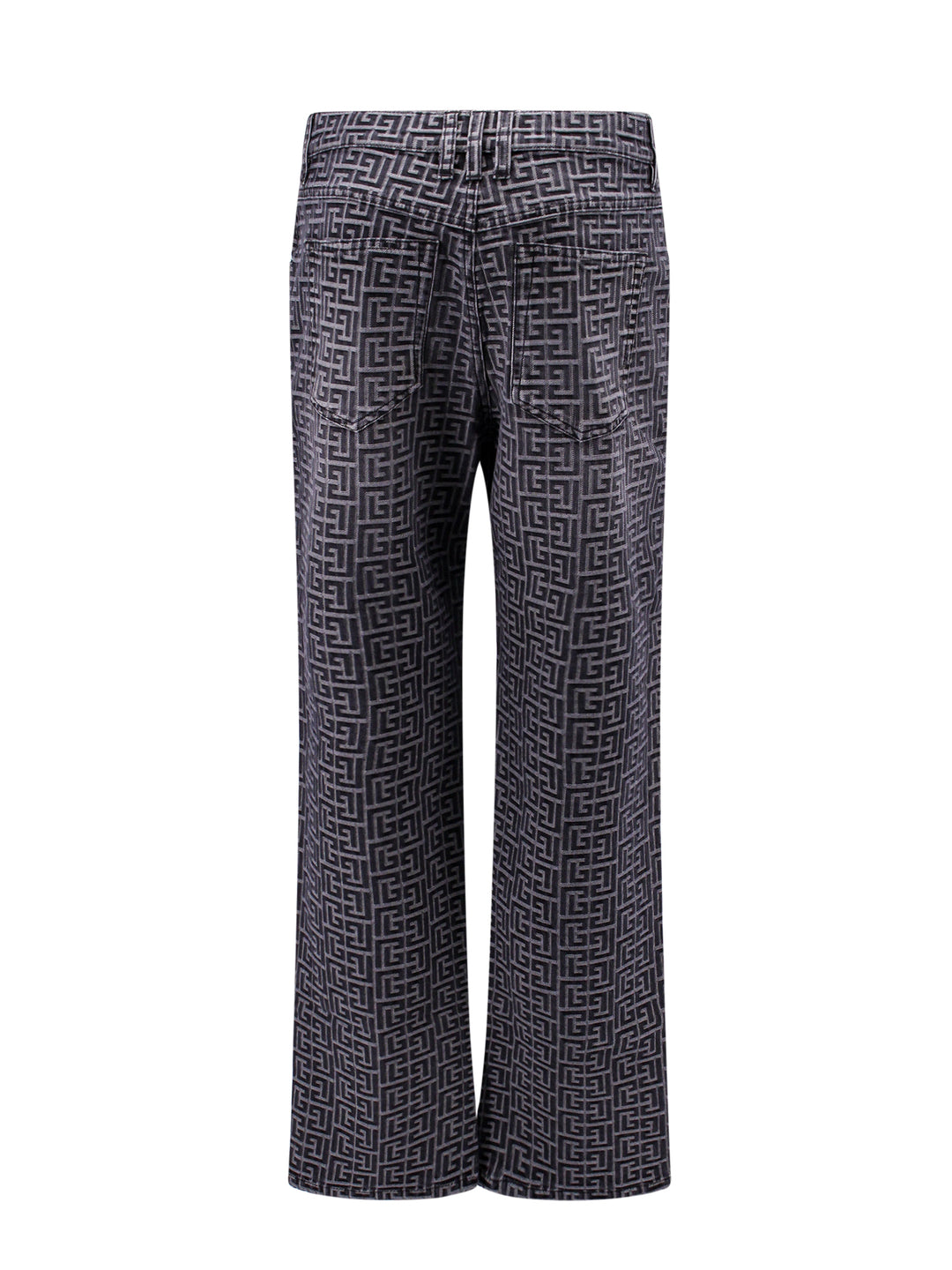 Denim trouser with all-over monogram