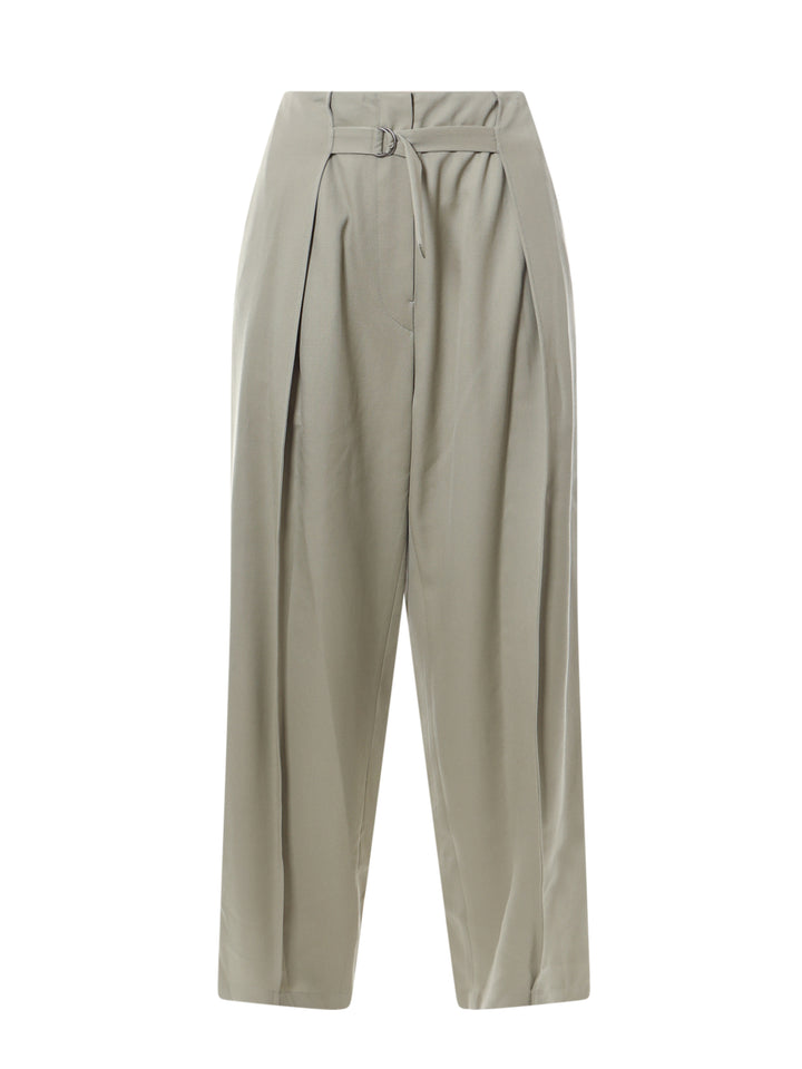 Wool trouser with adjustable strap