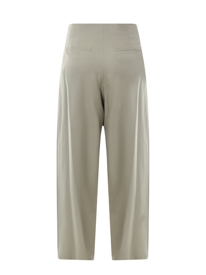 Wool trouser with adjustable strap