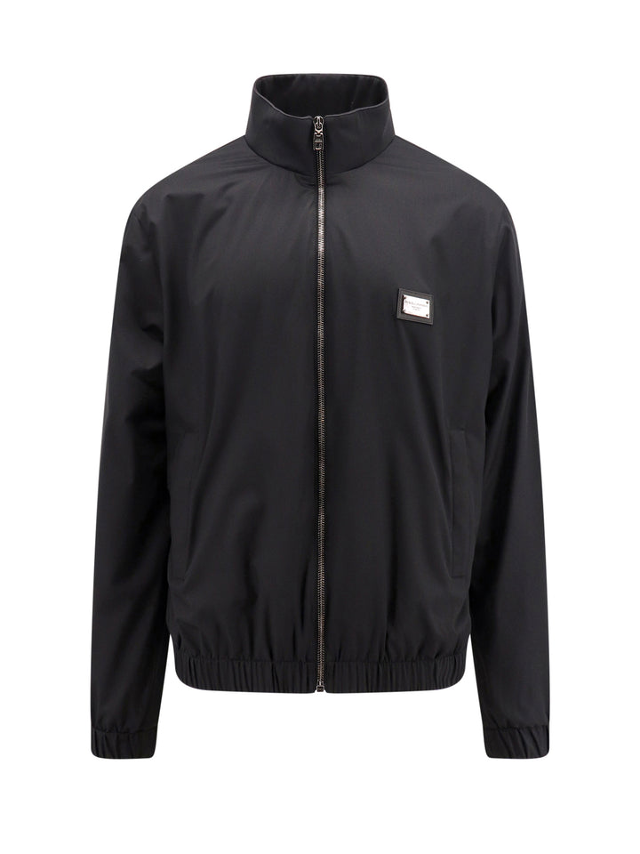 Nylon jacket with iconic logo tag