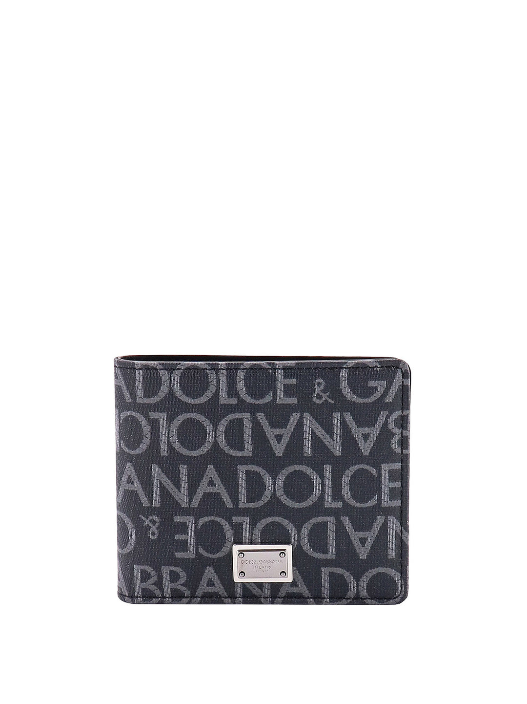 Coated canvas wallet with with all-over logo