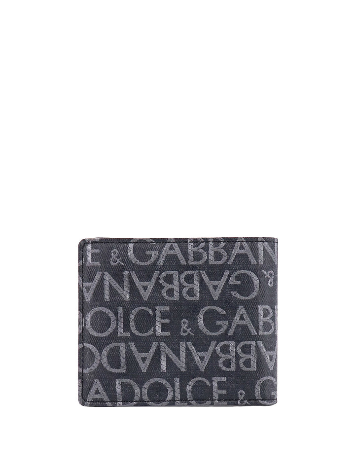 Coated canvas wallet with with all-over logo