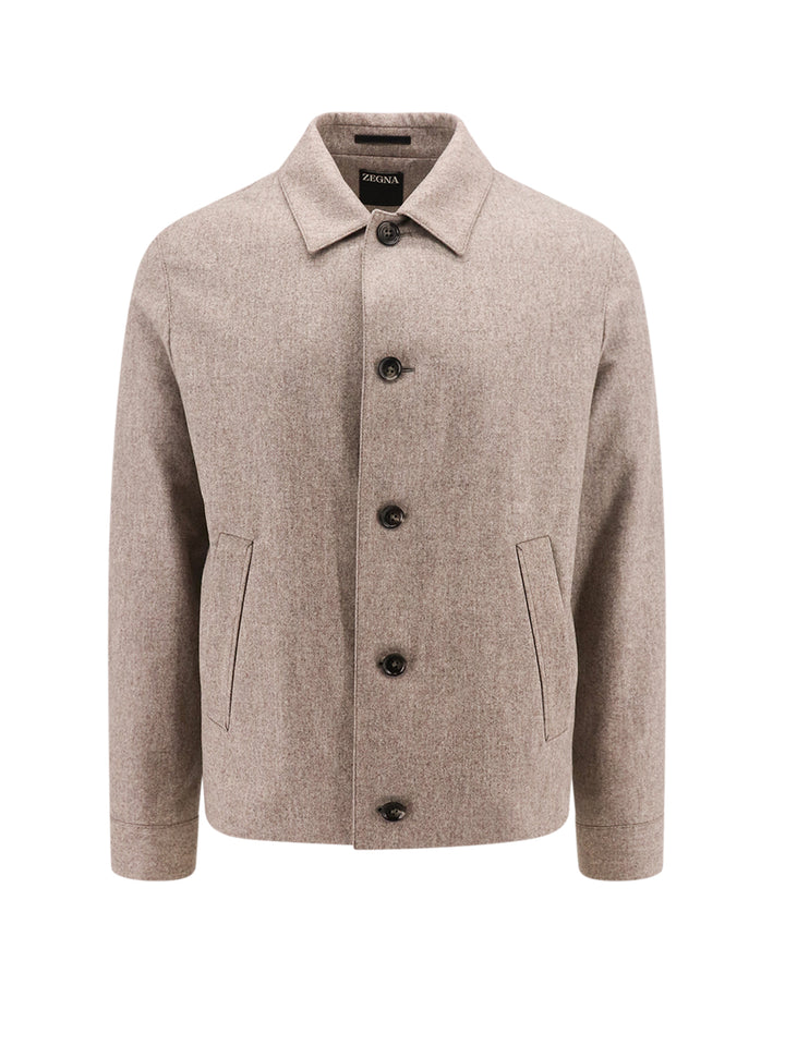 Wool blazer with internal pockets