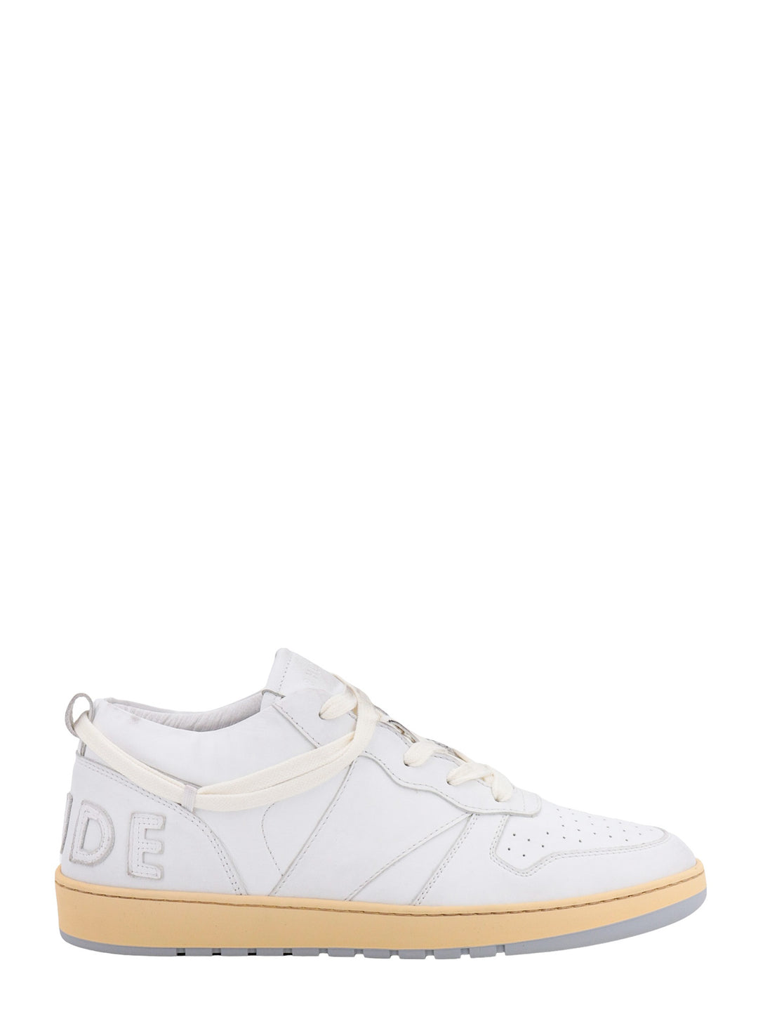 Leather sneakers with color-block detail