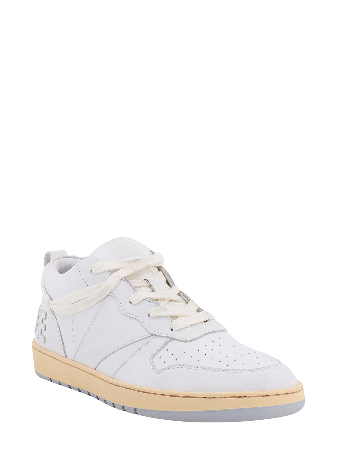 Leather sneakers with color-block detail