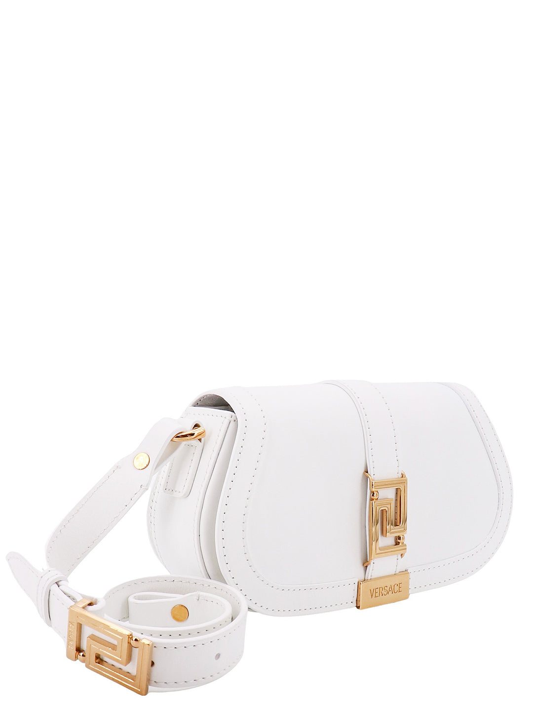 Leather shoulder bag with iconic La Greca detail