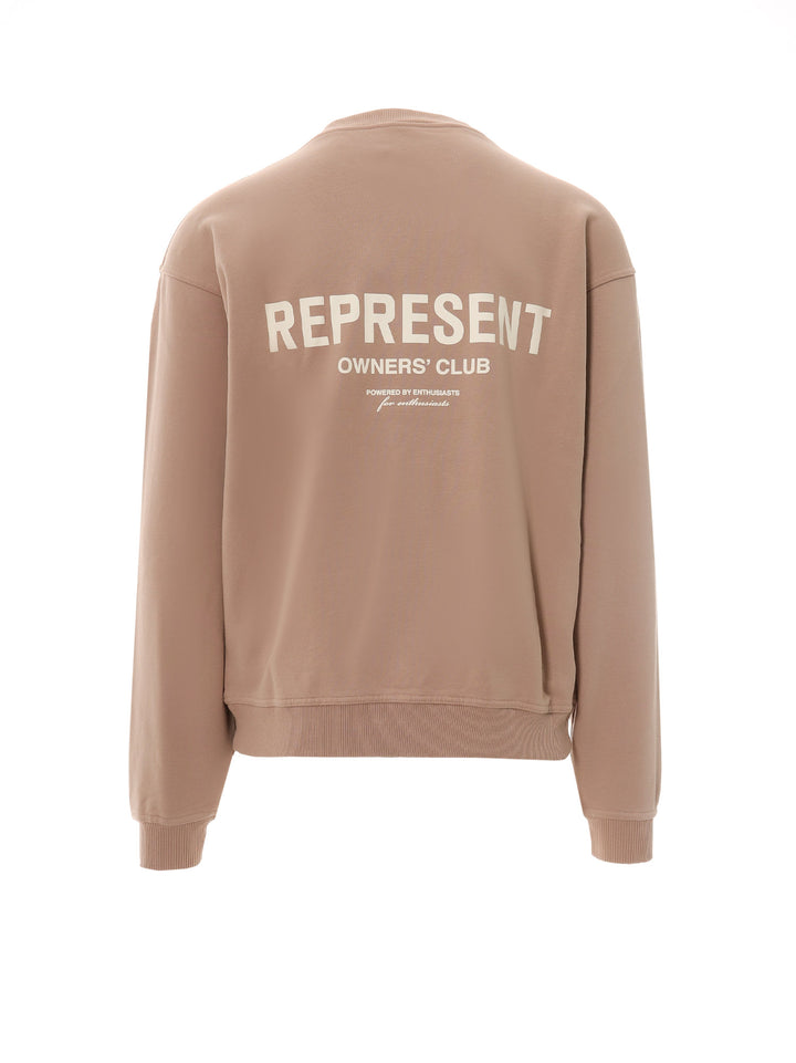 Cotton sweatshirt with printed logo on the front