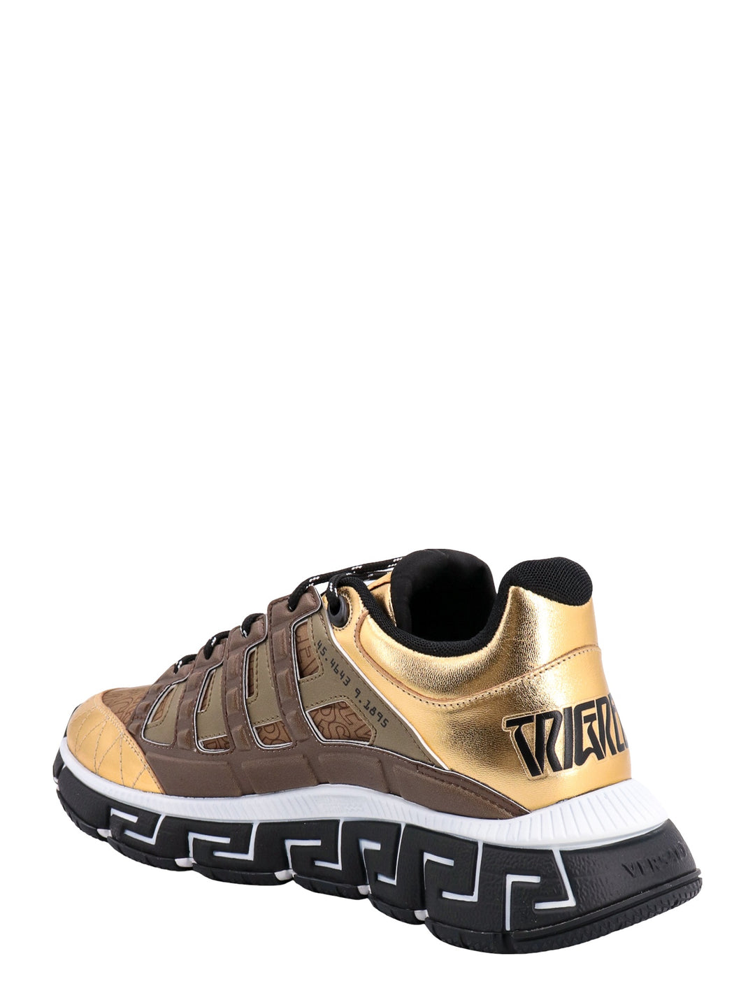 Nylon and leather sneakers with La Greca motif