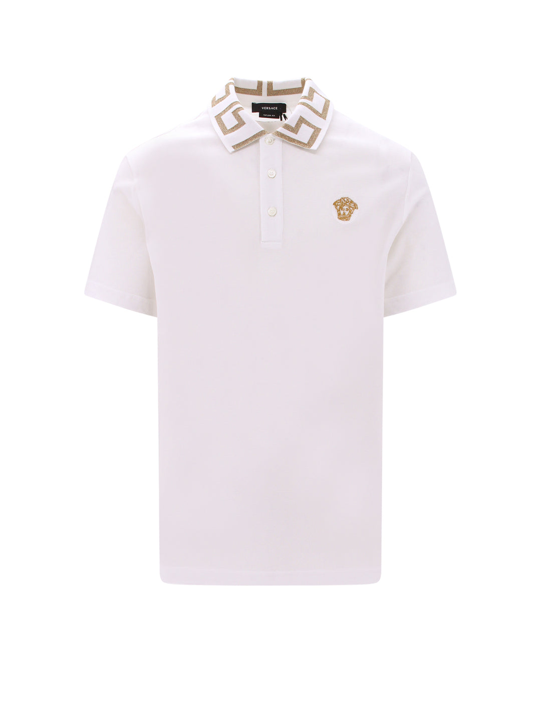 Cotton polo shirt with Medusa patch