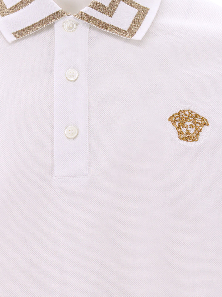 Cotton polo shirt with Medusa patch