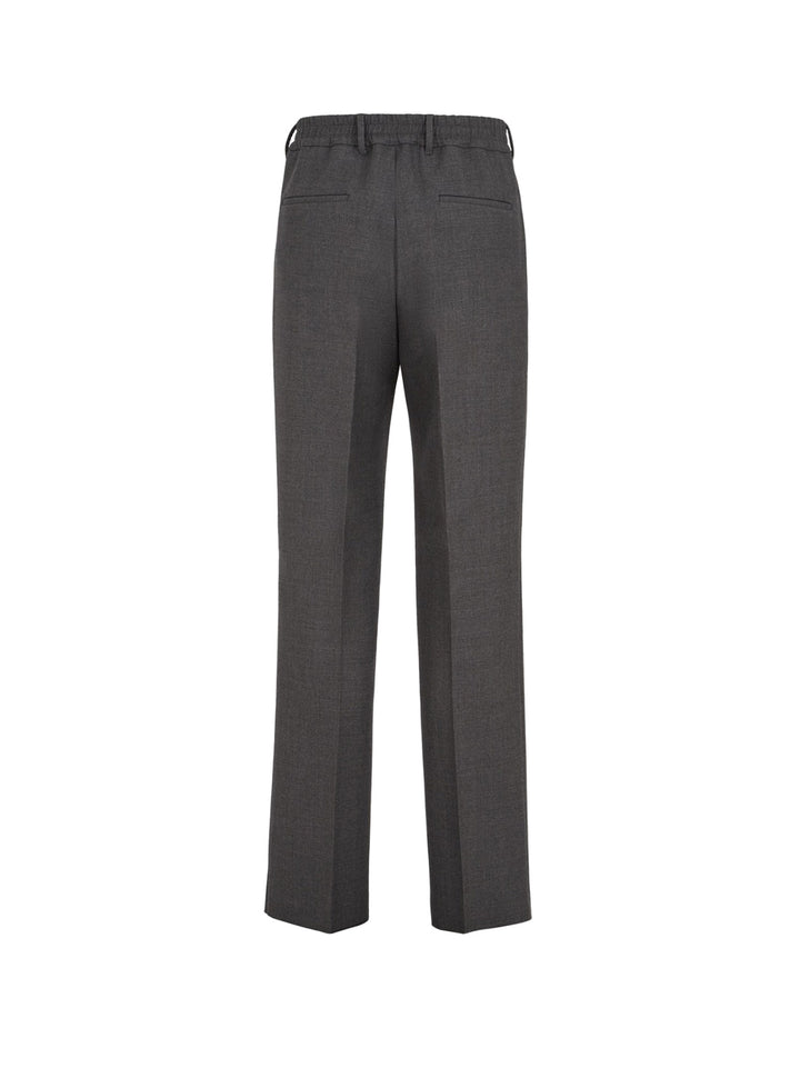 Wool trouser with FF metal detail