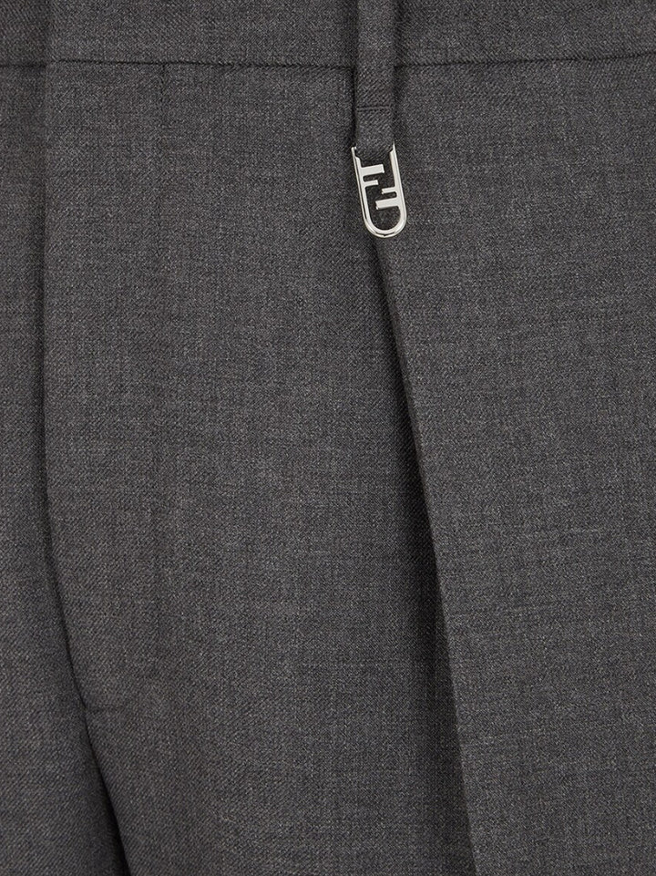 Wool trouser with FF metal detail