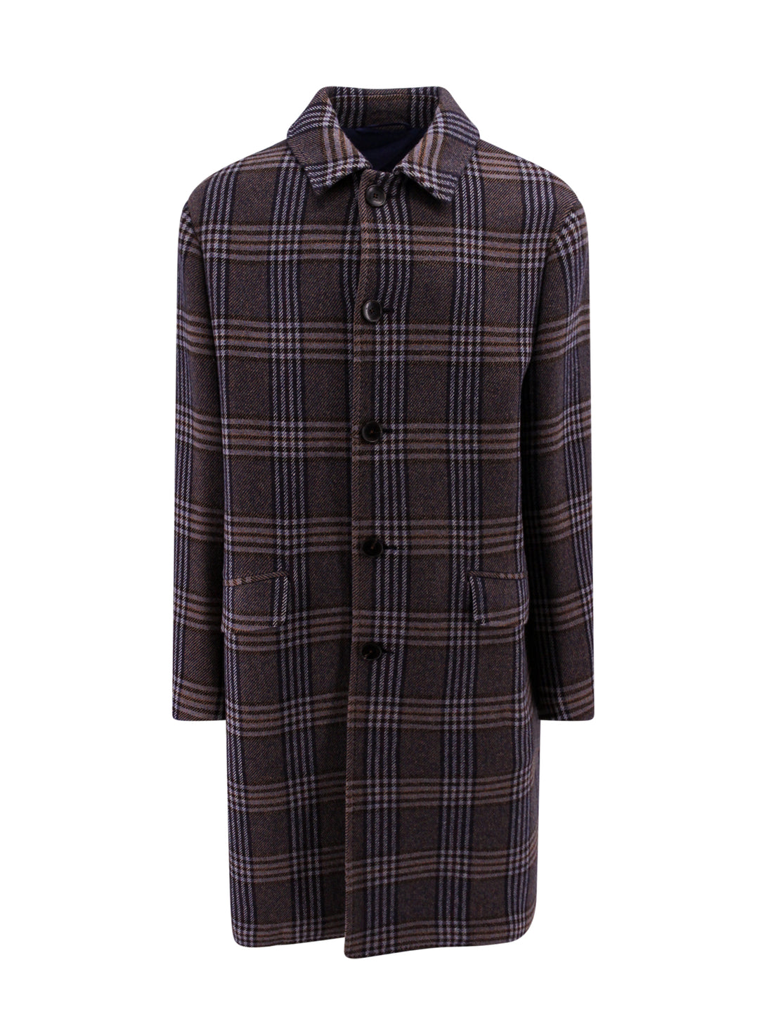 Tartan wool and cashmere coat