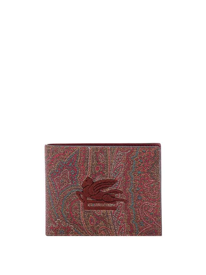 Pailsey fabric wallet with Etro Cube logo