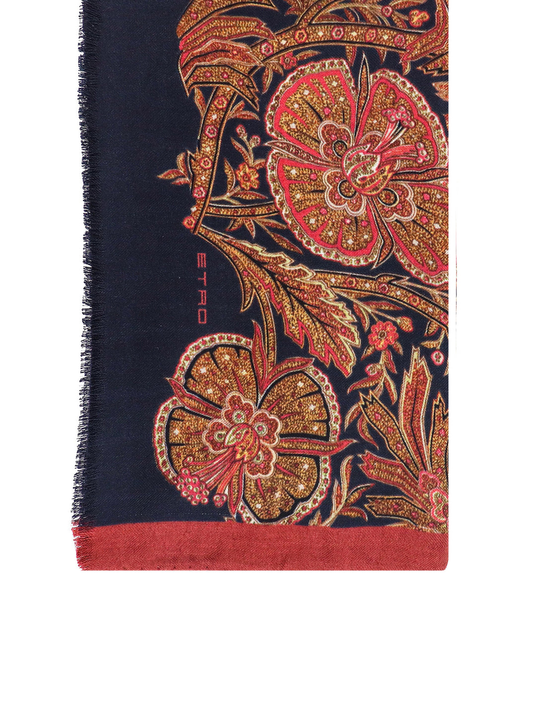 Cashmere and silk scarf with floral motif