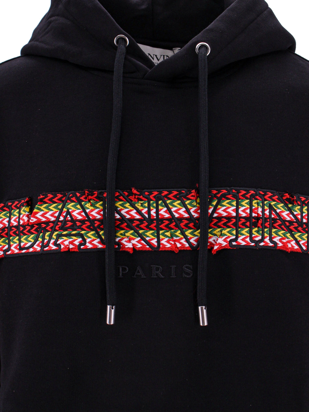 Cotton sweatshirt with Curb Lanvin Logo  embroidery with laces