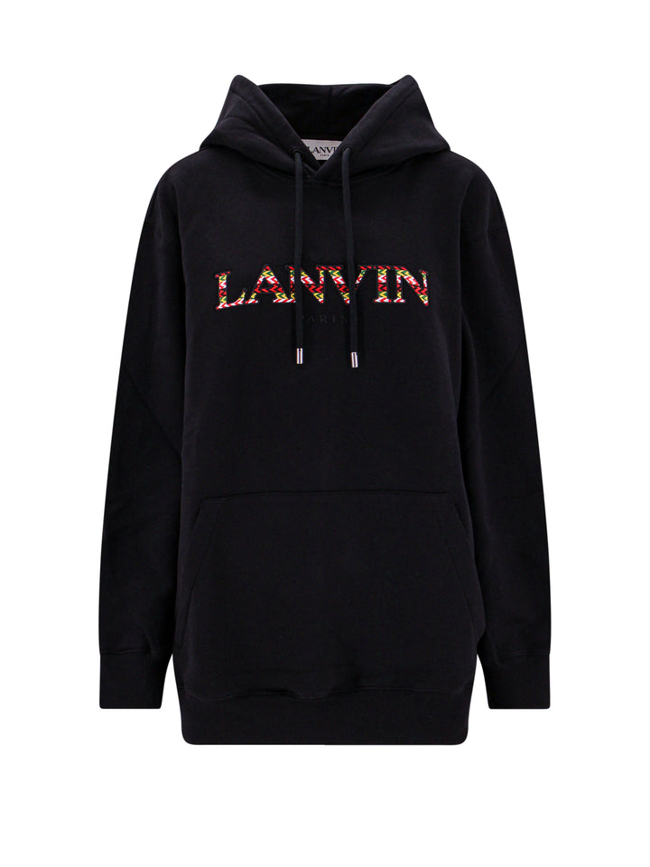 Cotton sweatshirt with Curb Lanvin Logo embroidery