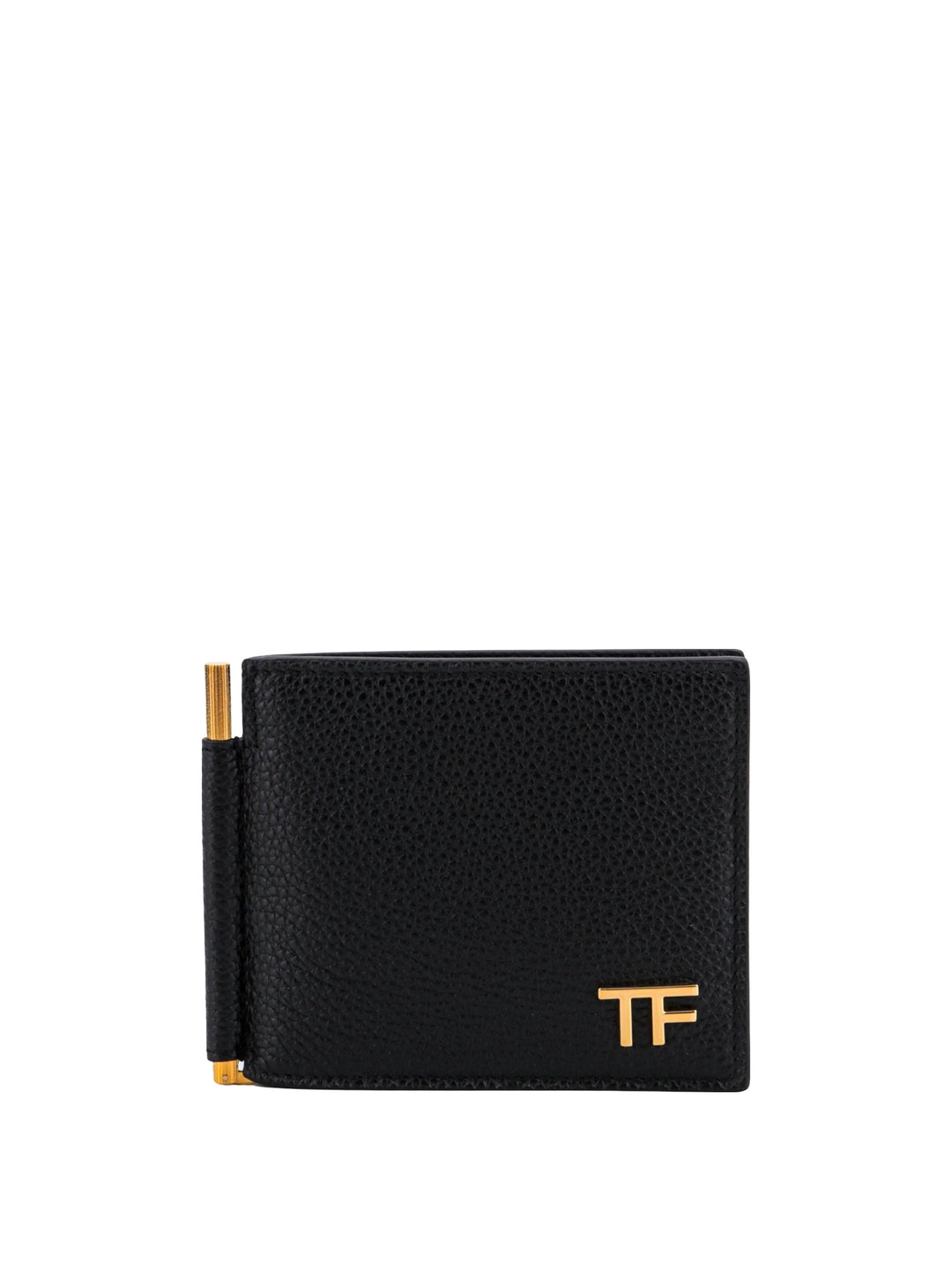 Leather card holder with frontal monogram