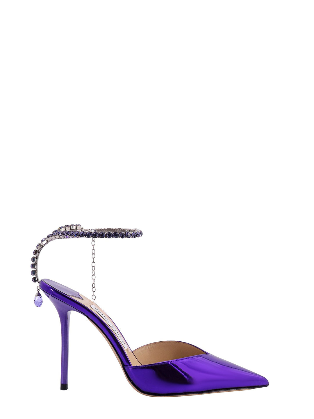 Laminated slingback with rhinestone detail