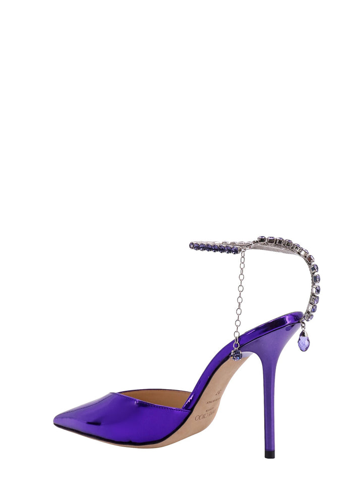 Laminated slingback with rhinestone detail