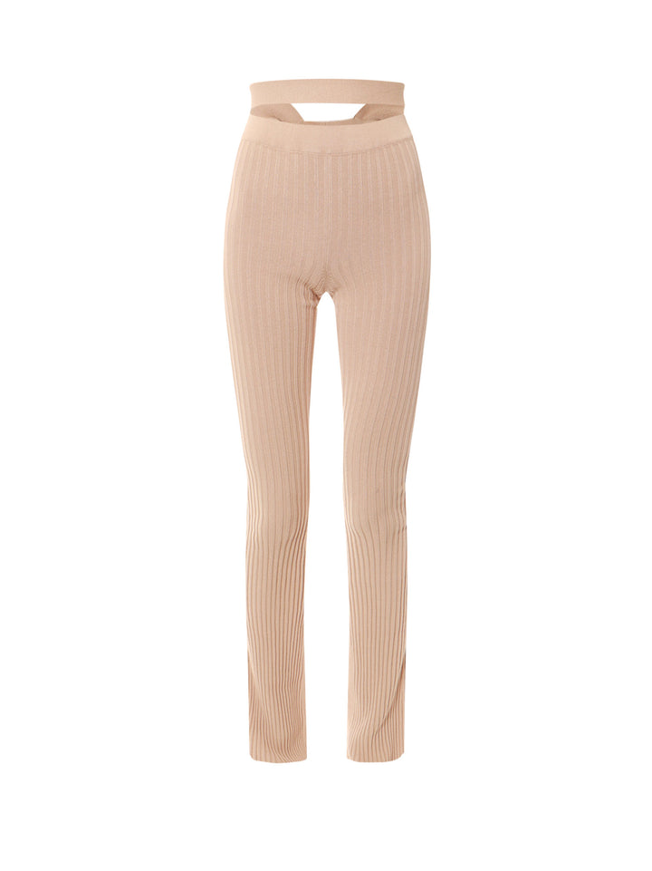 Ribbed knit trouser