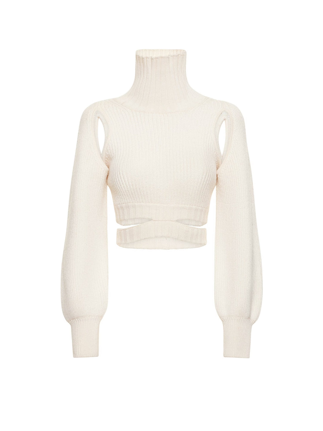 Ribbed wool blend Crop sweater