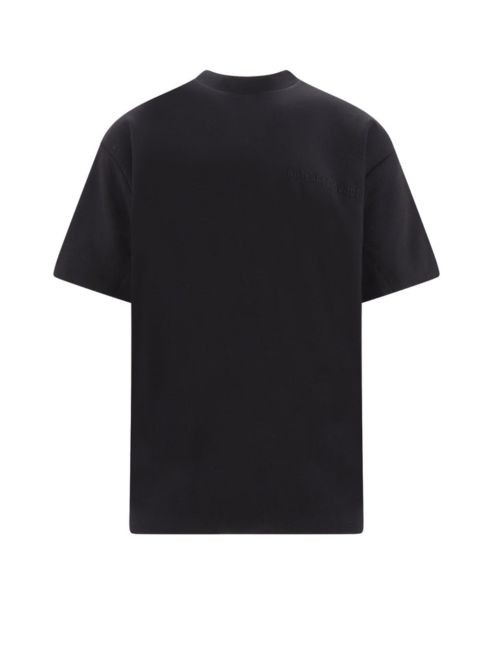 Padded cotton t-shirt with embroidered logo on the front