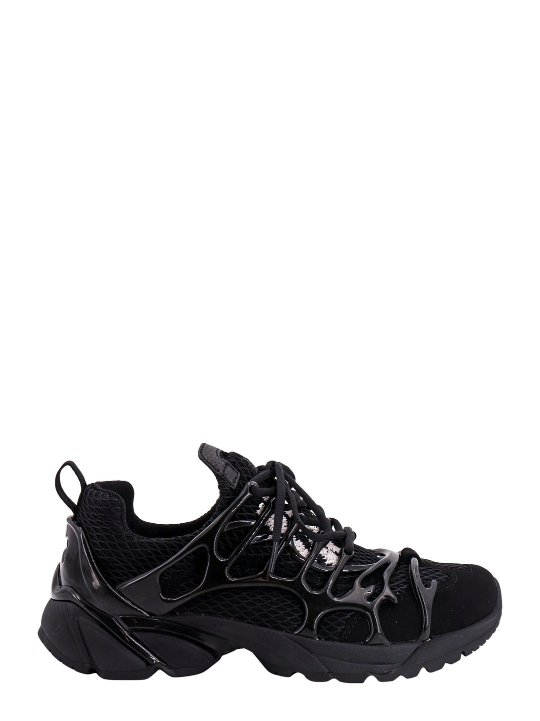 Mesh sneakers with embossed rubber detail