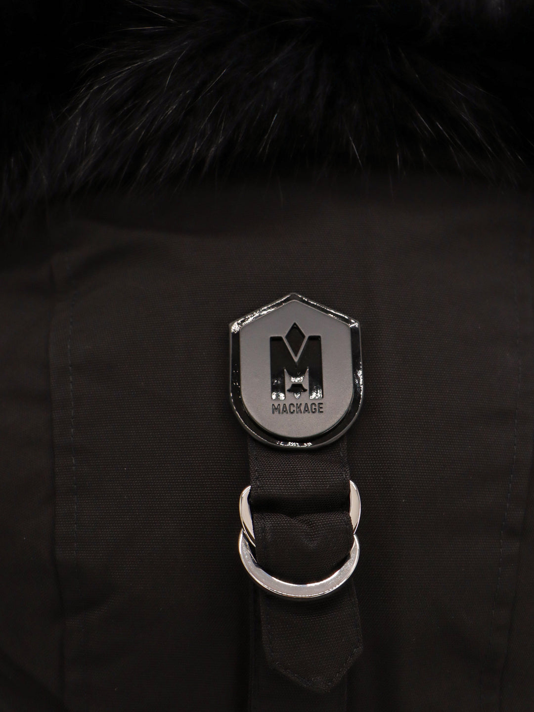 Padded nylon jacket with logo patch