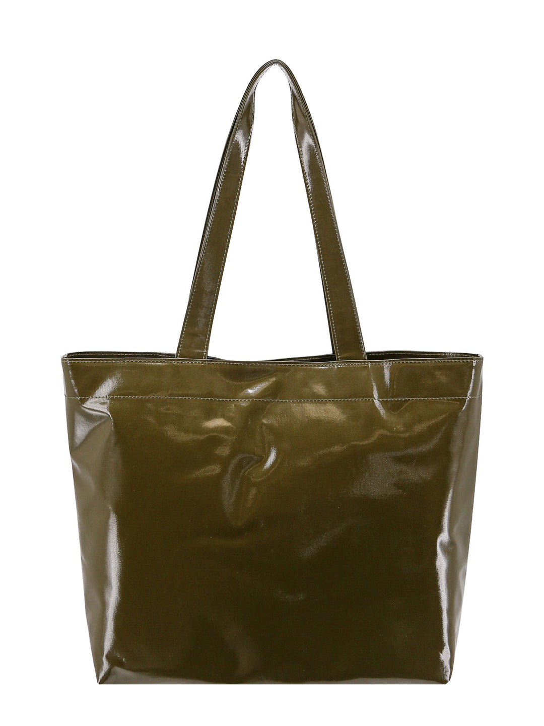 Coated cotton shoulder bag with frontal logo