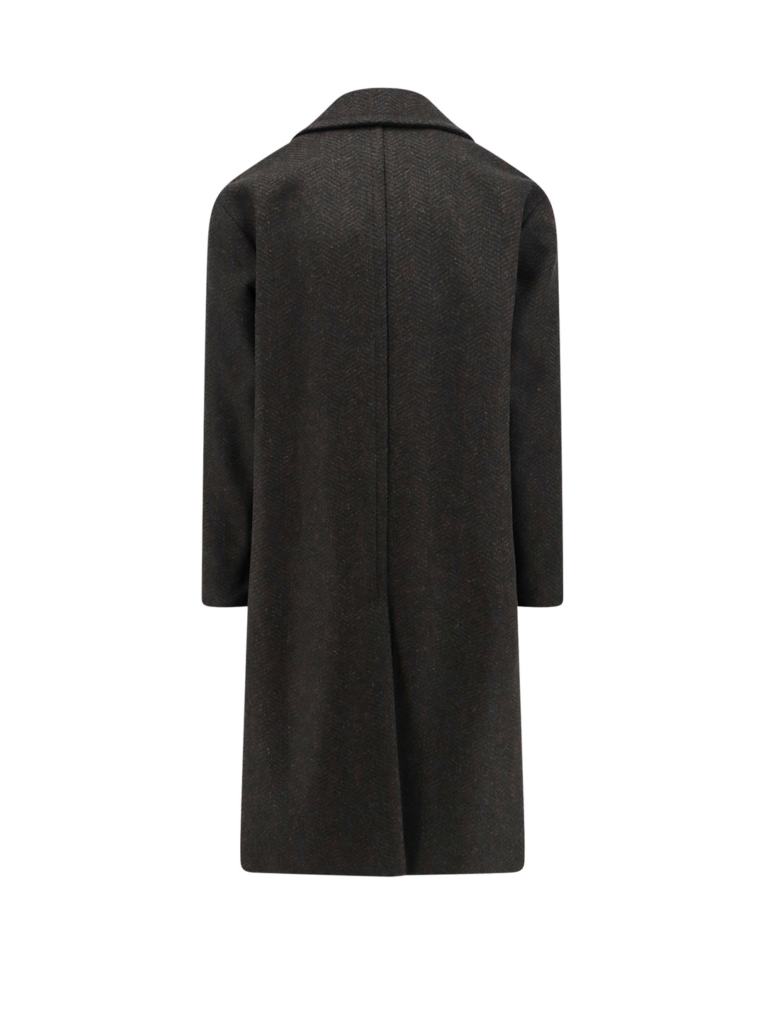 Herringbone virgin wool coat