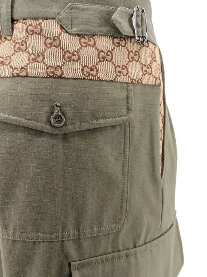 Cotton cargo trouser with GG Fabric inserts