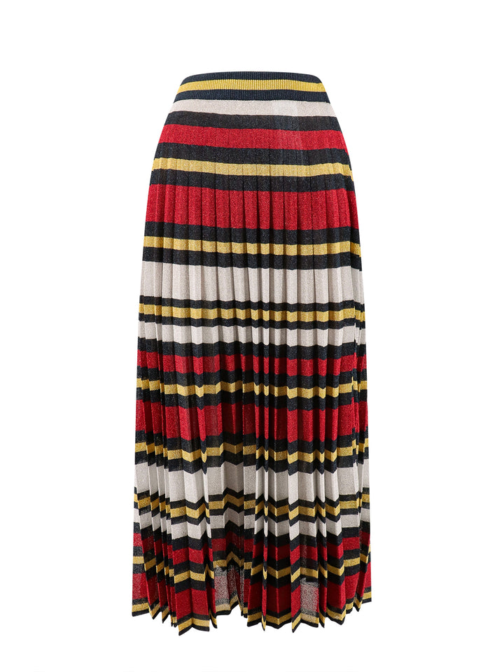 Lurex skirt with striped motif