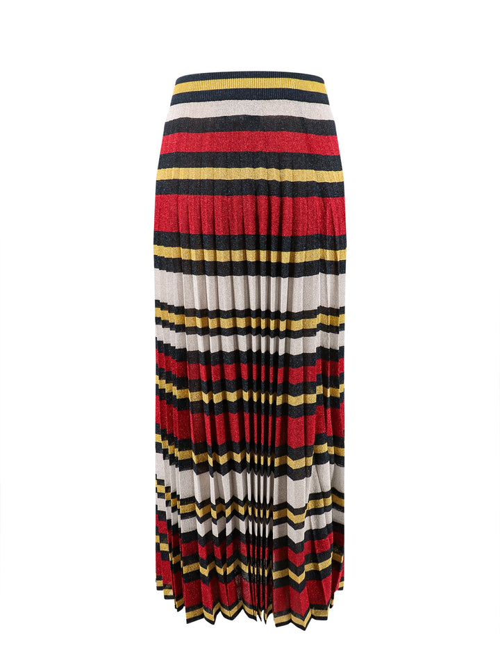 Lurex skirt with striped motif