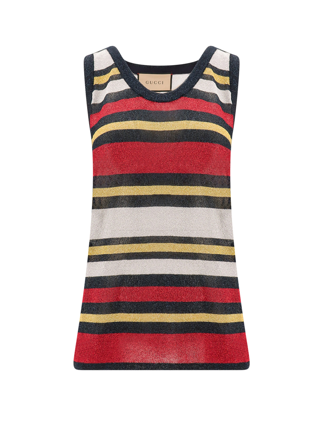 Lurex tank top with striped motif