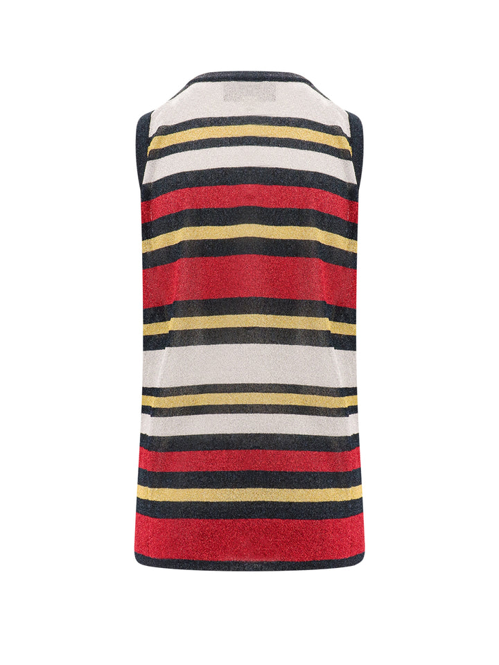 Lurex tank top with striped motif