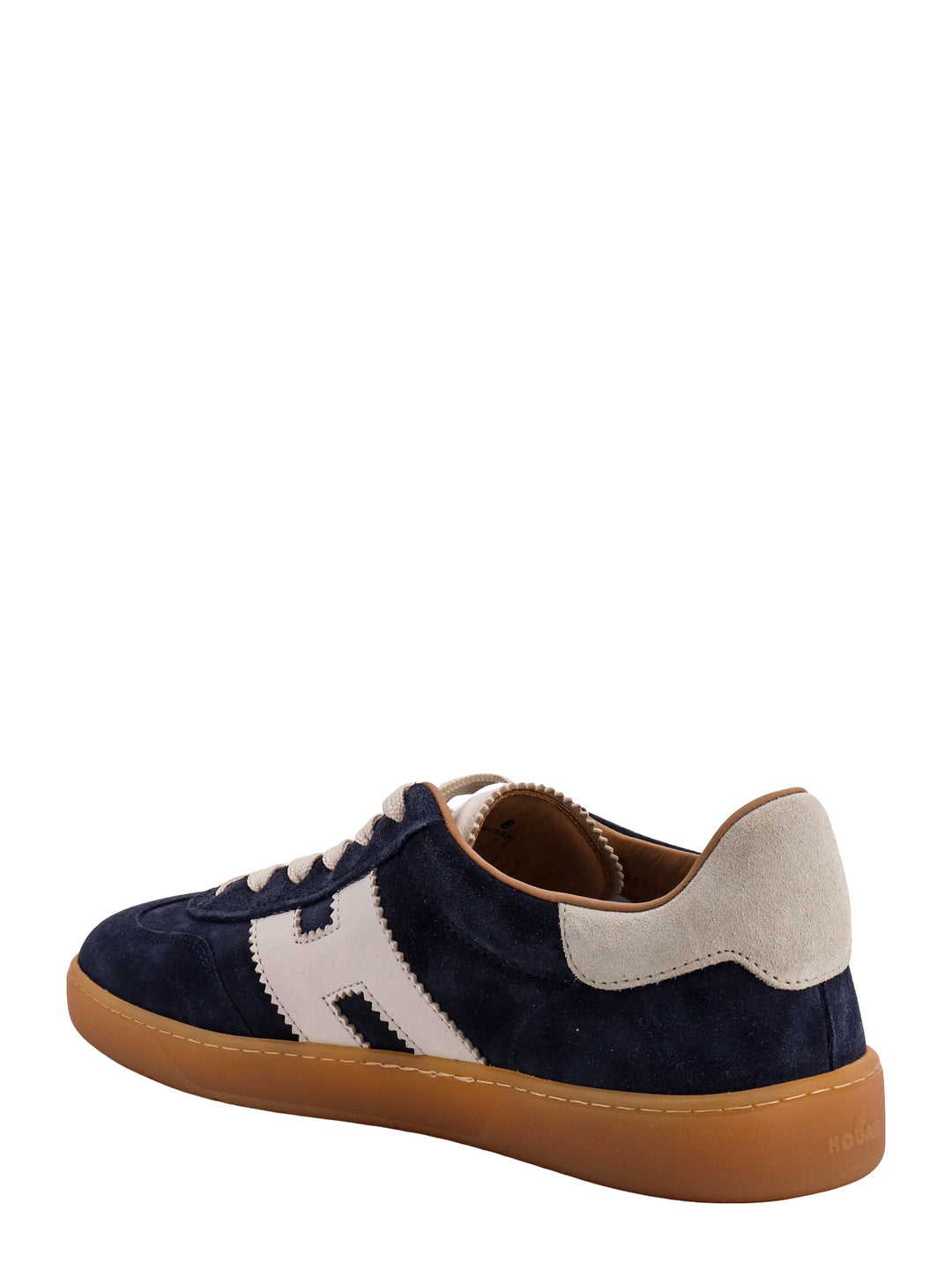 Suede sneakers with leather profiles