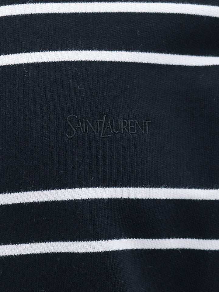 Cotton sweatshirt with ton sur ton embroidered logo